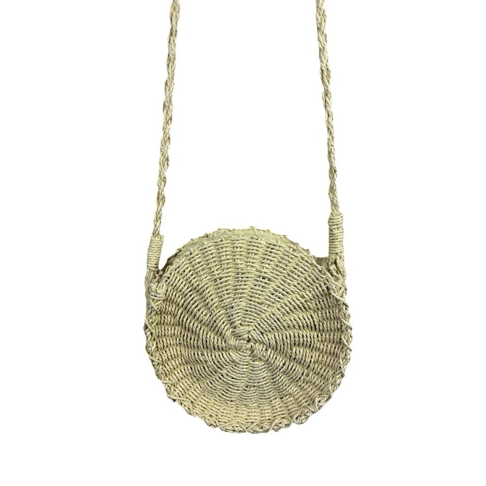 Urban Outfitters Round Paper‎ Straw Crossbody Shoulder Bag Boho Purse